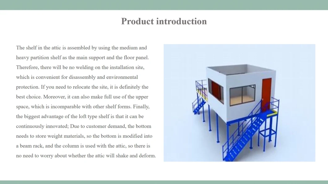 2 Tiers High Quality Rack Supported Mezzanine with Q235 Steel for Warehouse Storage.