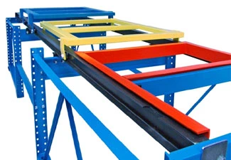 Industrial Warehouse Storage Steel Push Back Pallet Rack