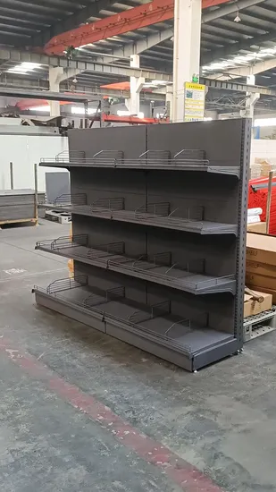 Store Gondola Shelving Metal Storage Rack Shop Display Equipment Island Supermarket Shelf