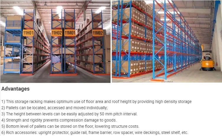 Industrial Vna Pallet Racking Metal Heavy Duty Warehouse Rack